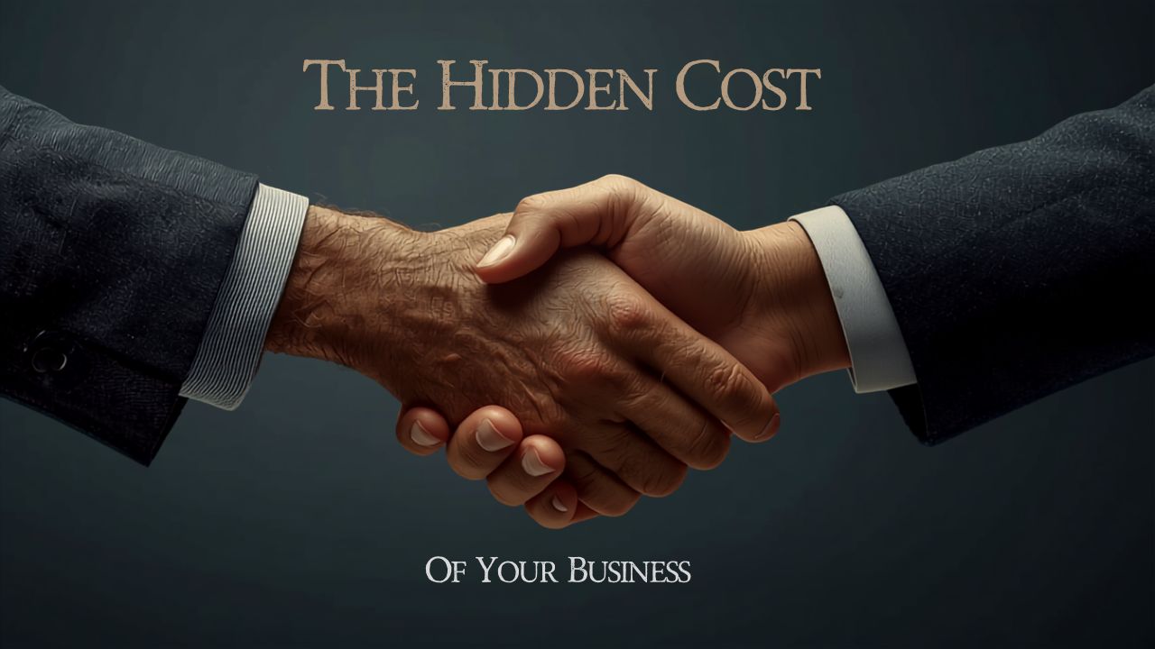Two hands meeting in a business handshake