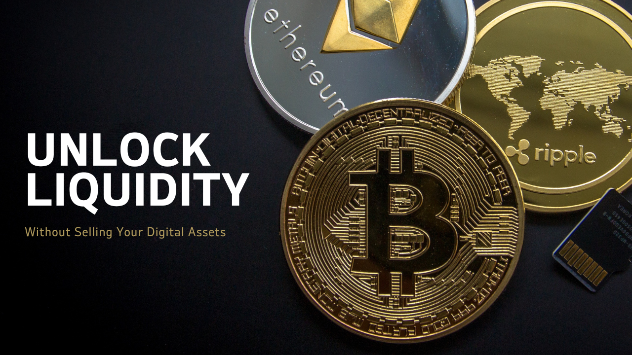 Cryptocurrency coins on a dark surface